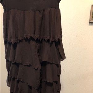 Brown Ruffled western pants